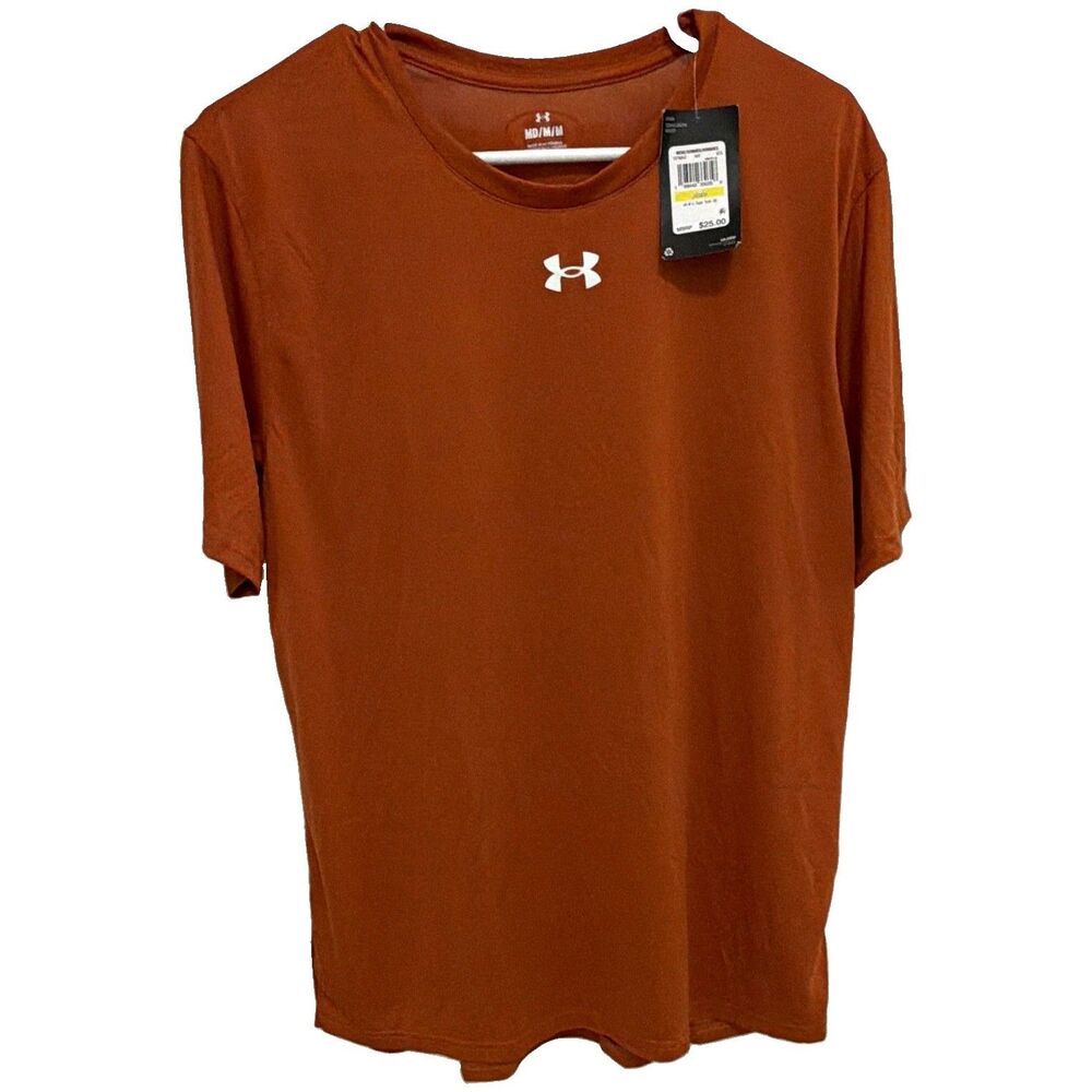 NEW Under Armour Men's M Burnt Orange Short Sleeve Performance Athletic